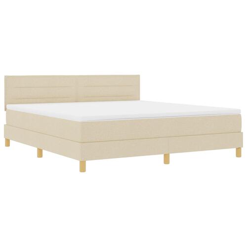 Box Spring Seng med Madras Creme 180x200 cm Stof