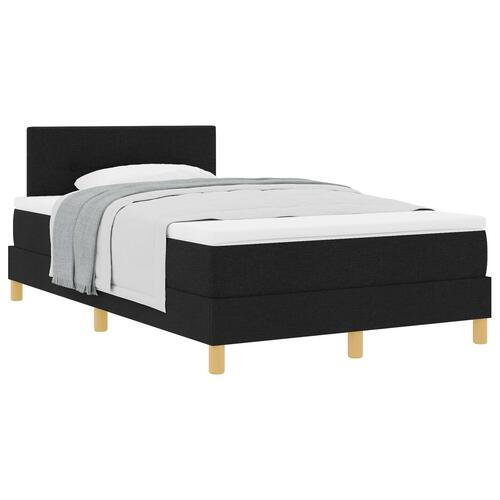 Box Spring Seng med Madras Sort 120x200 cm Stof