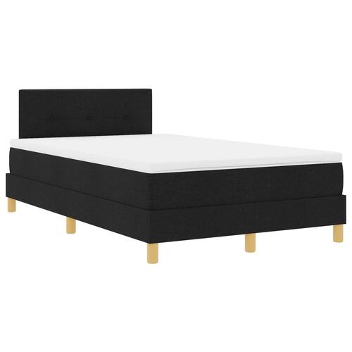 Box Spring Seng med Madras Sort 120x200 cm Stof