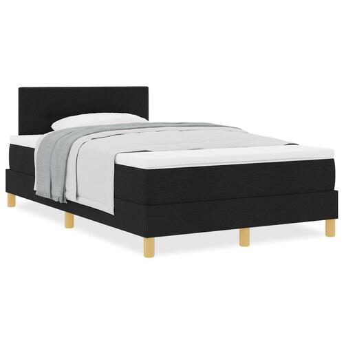 Box Spring Seng med Madras Sort 120x200 cm Stof