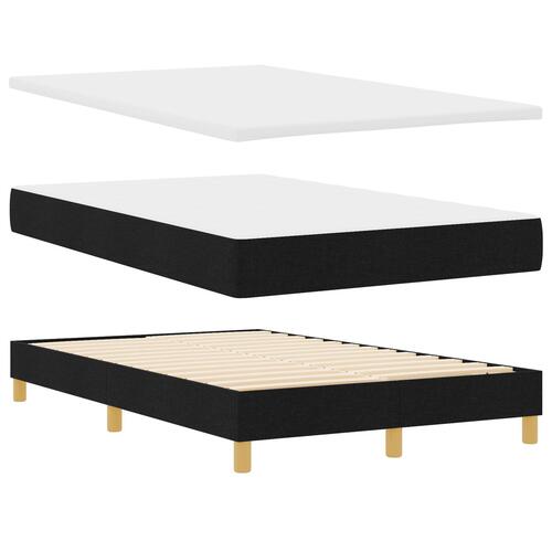 Box Spring Seng med Madras Sort 120x200 cm Stof