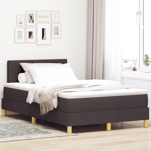 Box Spring Seng med madras Mørkebrun 120x200 cm Stof