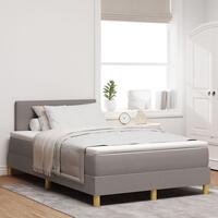 Box Spring Seng med Madras Taupe 120x200 cm Stof