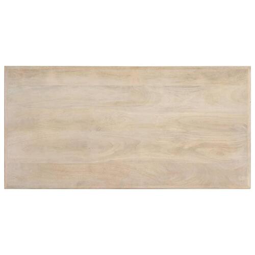 Spisebord 120 x 60 x 75 cm massivt mangotræ hvid