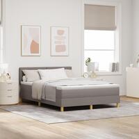 Boxspring seng med madras taupe 140x200 cm stof