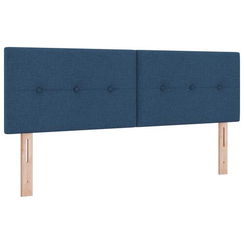 Box Spring Seng med Madras Blå 140x200 cm Stof