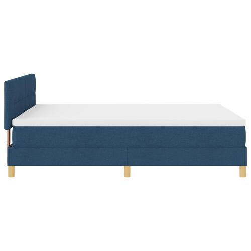 Box Spring Seng med Madras Blå 140x200 cm Stof