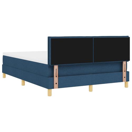 Box Spring Seng med Madras Blå 140x200 cm Stof