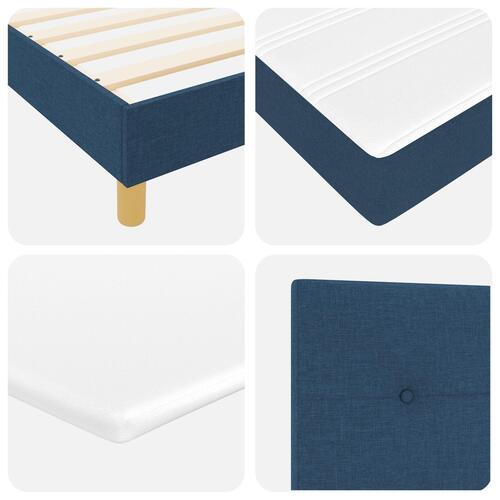 Box Spring Seng med Madras Blå 140x200 cm Stof