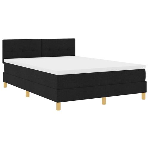 Box Spring Seng med Madras Sort 160x200 cm Stof