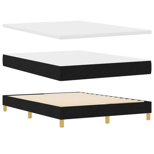 Box Spring Seng med Madras Sort 160x200 cm Stof