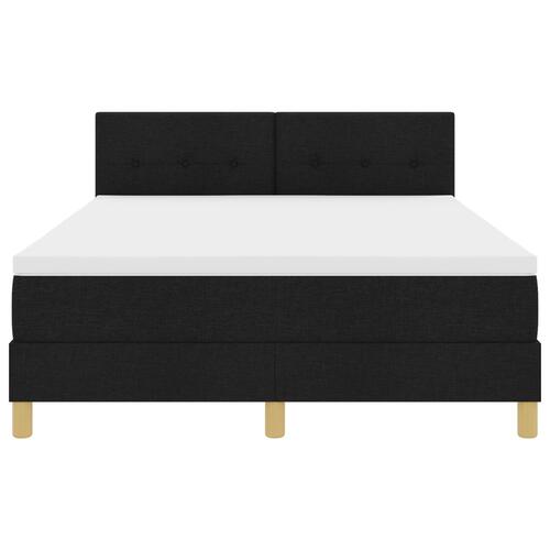 Box Spring Seng med Madras Sort 160x200 cm Stof