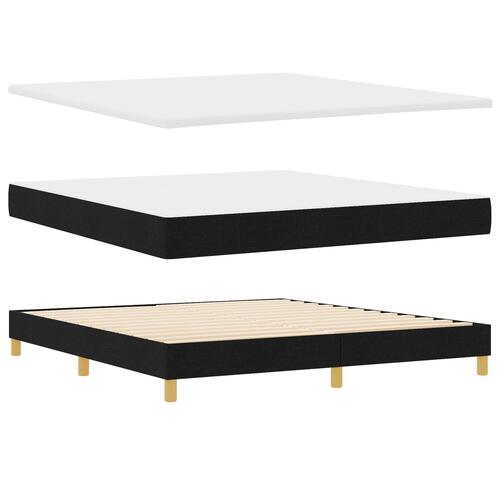 Box Spring Seng med Madras Sort 180x200 cm Stof