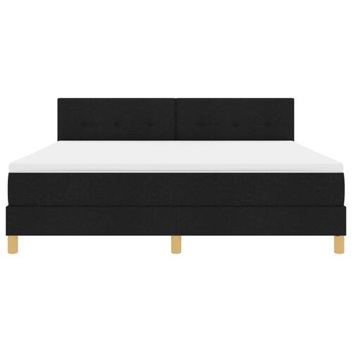 Box Spring Seng med Madras Sort 180x200 cm Stof