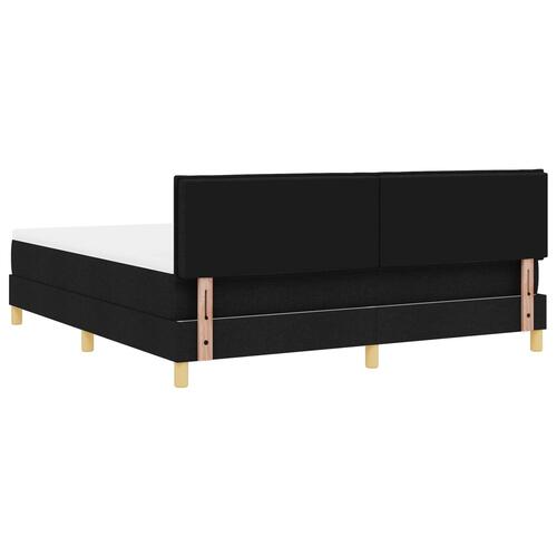 Box Spring Seng med Madras Sort 180x200 cm Stof