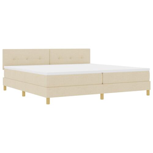 Box Spring Seng med Madras Creme 200x200 cm Stof