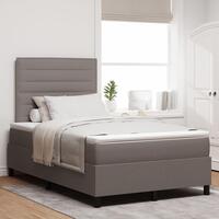 Box Spring Seng med Madras Taupe 120x200 cm Stof