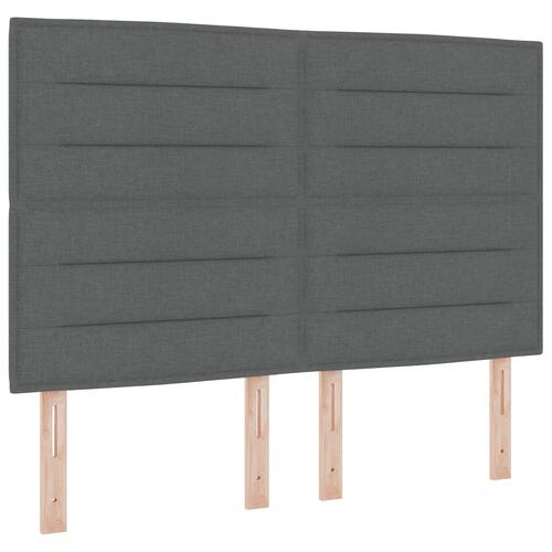 Box madras med seng Mørkegrå 140x190 cm Stof