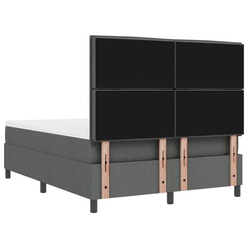 Box madras med seng Mørkegrå 140x190 cm Stof