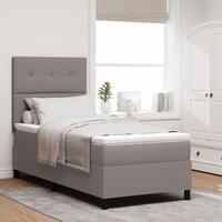 Box Spring Seng med Madras Taupe 100x200 cm Stof