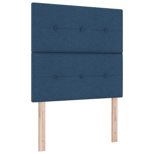 Box Spring Seng med Madras Blå 120x200 cm Stof