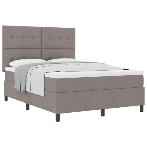 Box-spring seng med madras taupe 140x200 cm stof