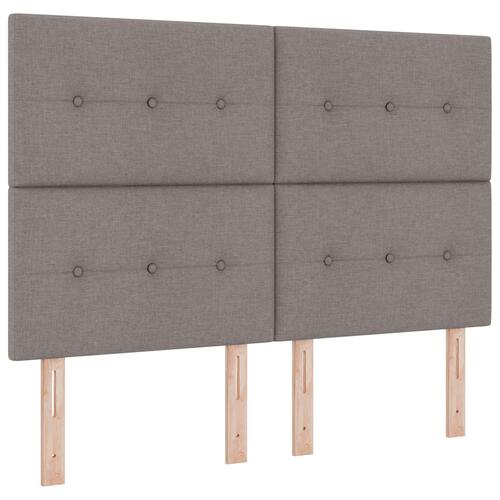 Box-spring seng med madras taupe 140x200 cm stof