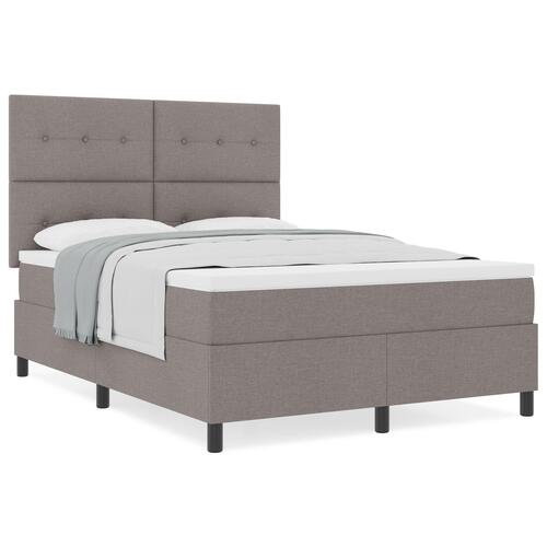 Box-spring seng med madras taupe 140x200 cm stof