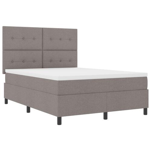 Box-spring seng med madras taupe 140x200 cm stof