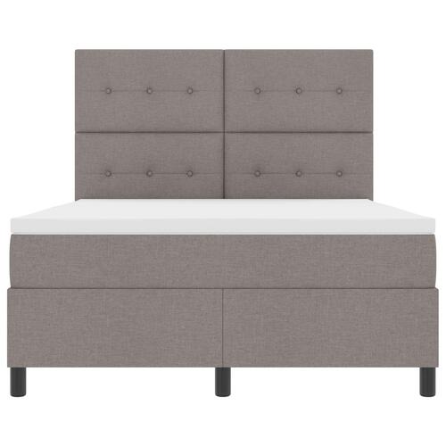 Box-spring seng med madras taupe 140x200 cm stof