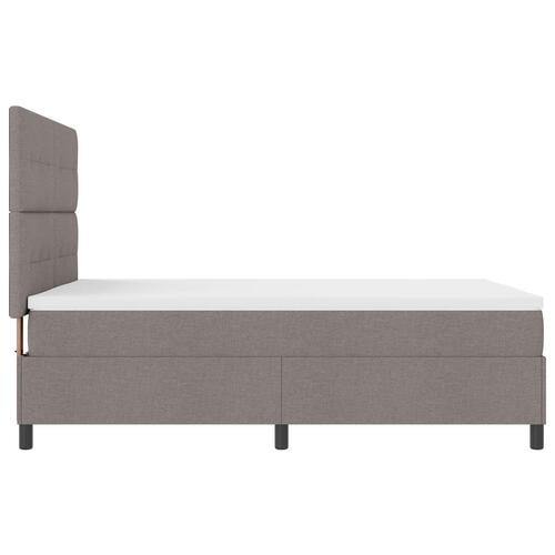 Box-spring seng med madras taupe 140x200 cm stof