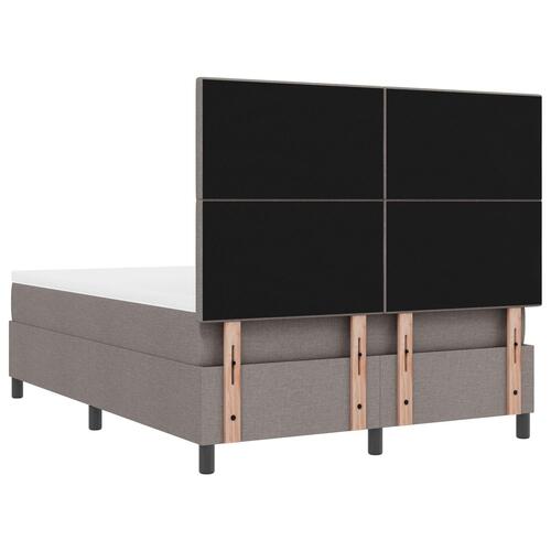 Box-spring seng med madras taupe 140x200 cm stof