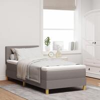 Box Spring Seng med Madras & LED Taupe 100x200 cm Stof