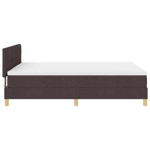 Box Spring Seng med Madras & LED Mørkebrun 140x190 cm Stof