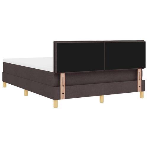 Box Spring Seng med Madras & LED Mørkebrun 140x190 cm Stof