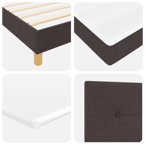 Box Spring Seng med Madras & LED Mørkebrun 140x190 cm Stof