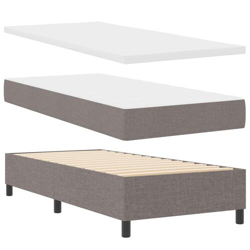 Boksmadras med madras og bænk taupe 100x200 cm stof