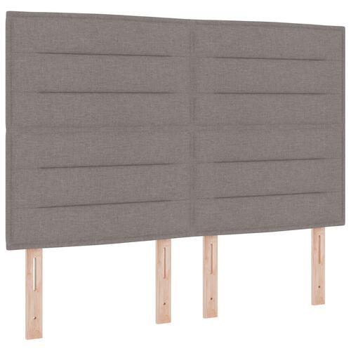 Boksmadras med madras & bænk taupe 140x190 cm stof
