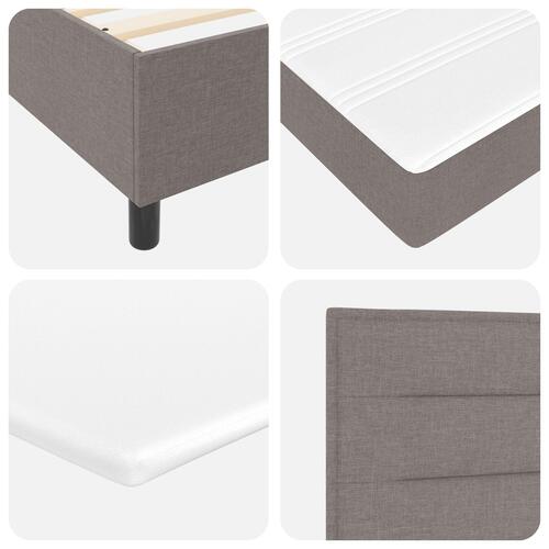 Boksmadras med madras & bænk taupe 140x190 cm stof