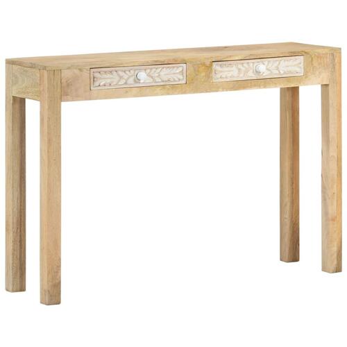 Konsolbord 110x30x75 cm massivt mangotræ afbleget