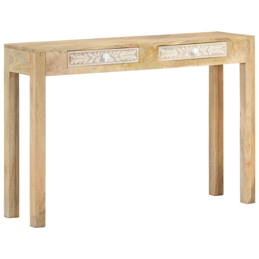 Konsolbord 110x30x75 cm massivt mangotræ afbleget