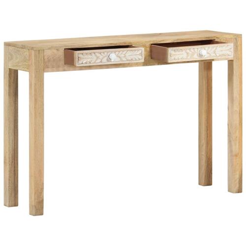 Konsolbord 110x30x75 cm massivt mangotræ afbleget