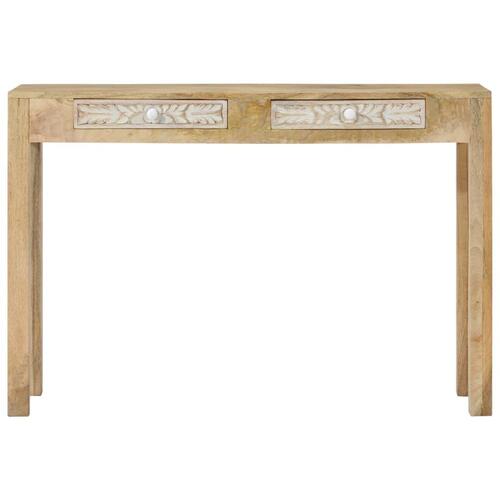 Konsolbord 110x30x75 cm massivt mangotræ afbleget