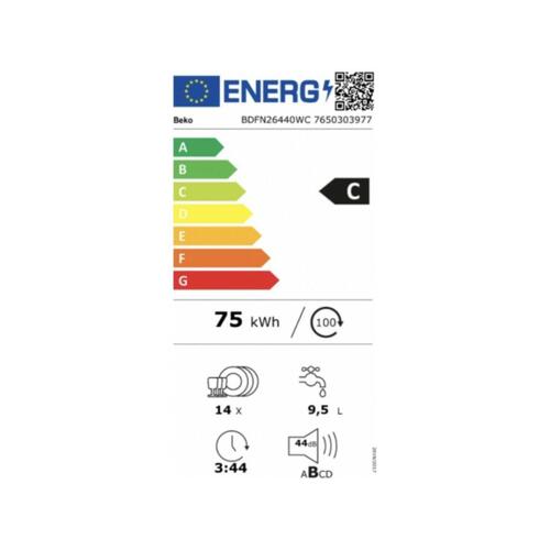 Opvaskemaskine BEKO BDFN26440WC 60 cm