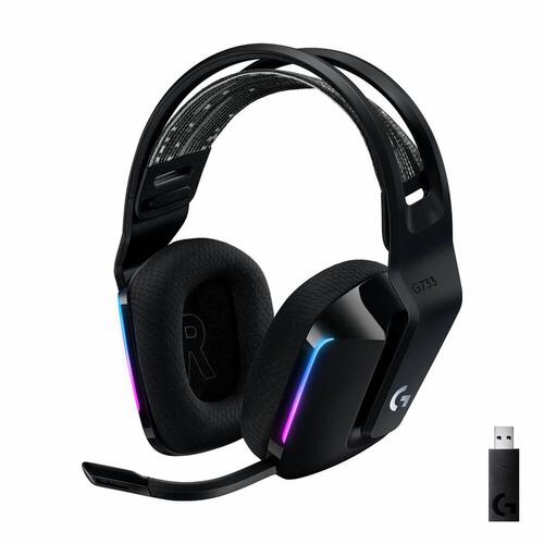 Gaming headset med mikrofon Logitech G733 Lightspeed Headset Sort