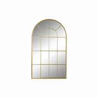 Vægspejl DKD Home Decor Krystal Gylden Vinduer Jern (70 x 2,5 x 120 cm)