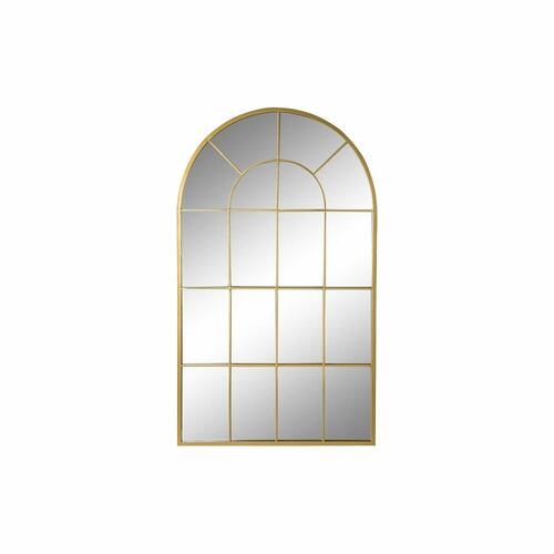 Vægspejl DKD Home Decor Krystal Gylden Vinduer Jern (70 x 2,5 x 120 cm)