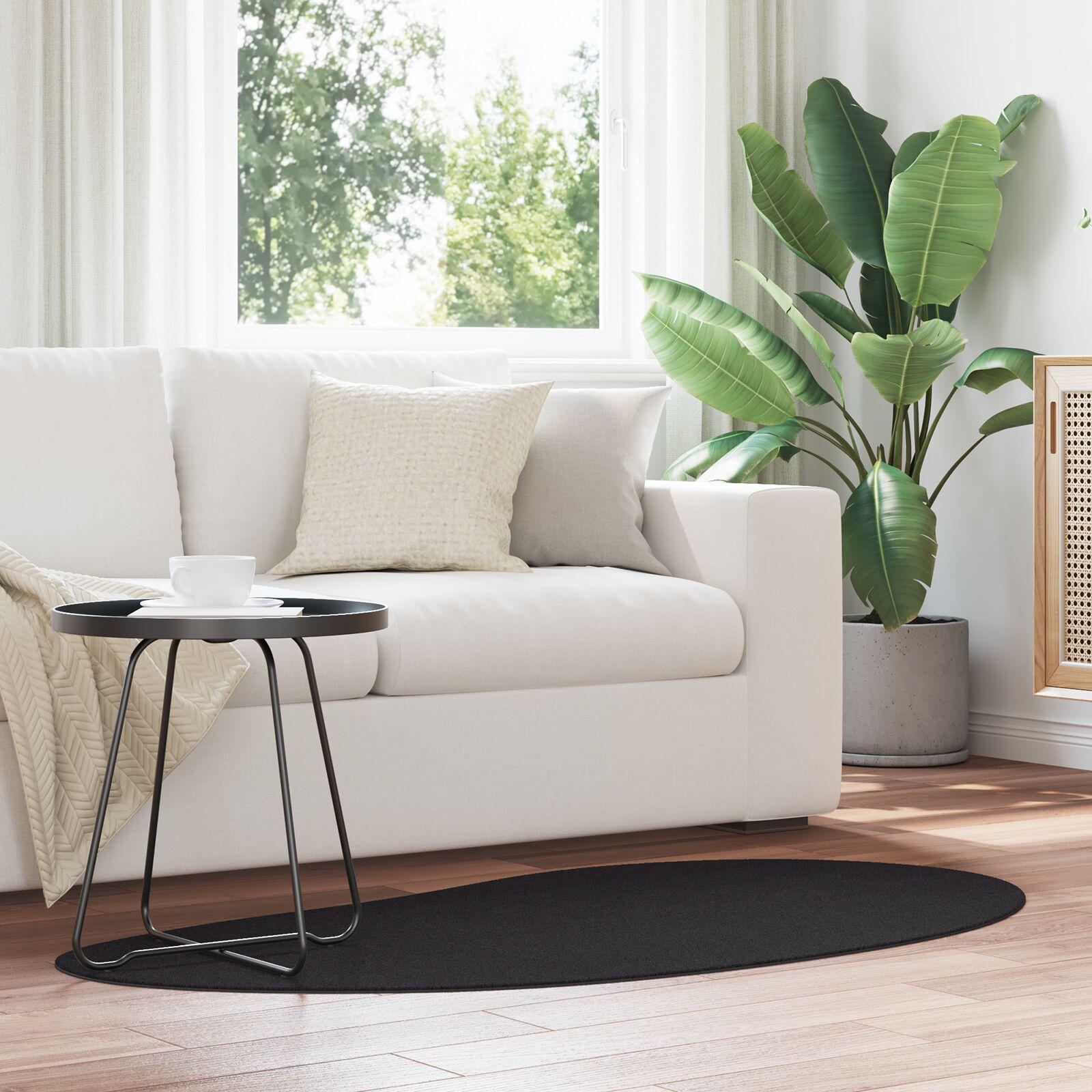 Områdetæppe Sort 80x150 cm Polyester Skridsikker