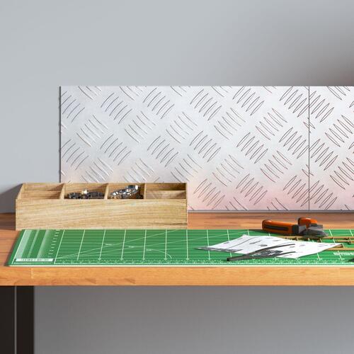 Aluminium checker plader - 2 pak, skridsikre, 40x20 cm
