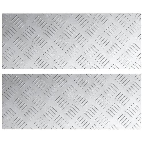 Aluminium Tjekket Plade Sæt af 2 Skridsikre 20x50 cm